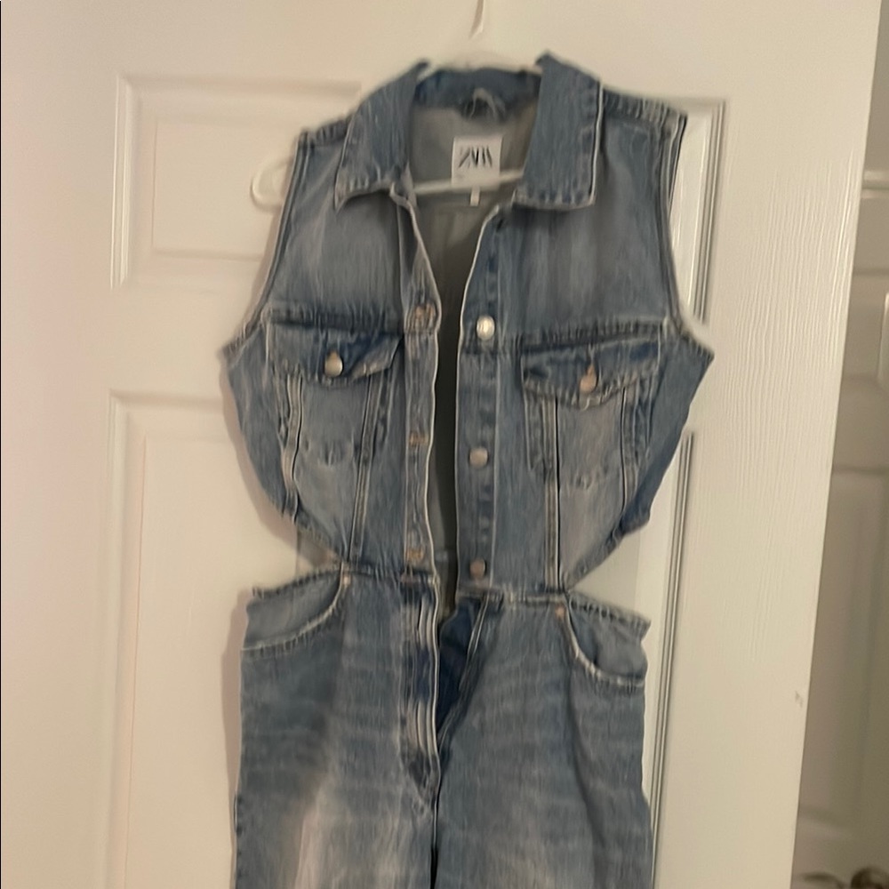 Denim Sleeveless Jumpsuit